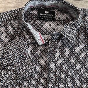Buttercloth Button Down Shirt Mens 2X‎ Chess Knight Print Regular Fit Preppy
